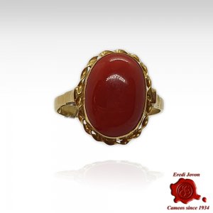 Corallo Rosso Anello Oro 2