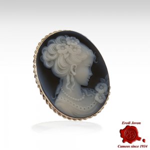 Venice blue cameo brooch 2