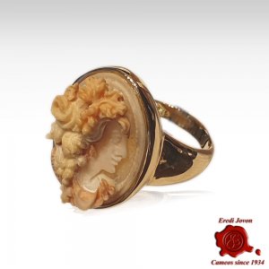Flora Cameo Signet Ring Gold 2