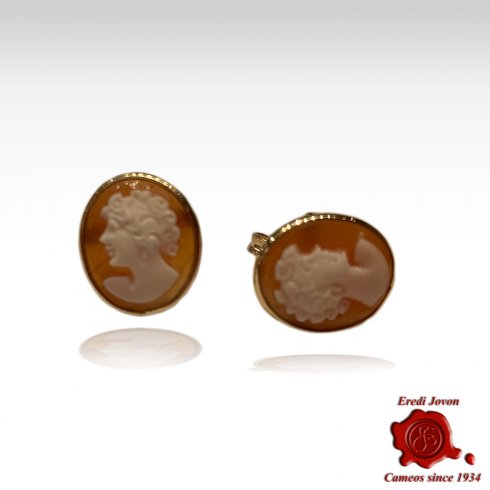 Studs Gold Cameo Earrings