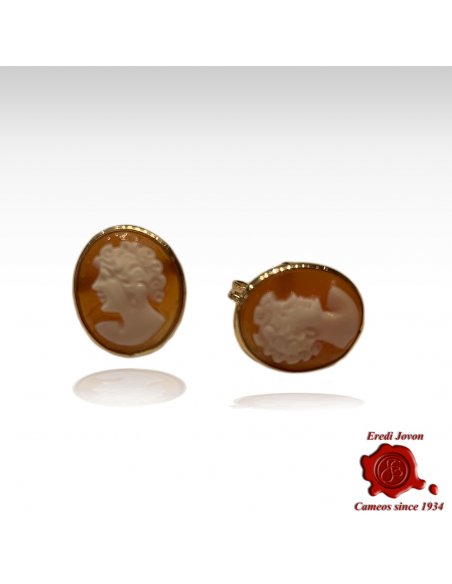 Studs Gold Cameo Earrings