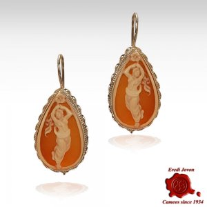 Ballerinas Cameo Earrings in Silver