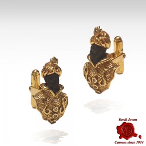 Traditional Moor Cufflinks Silver and Ebony 2