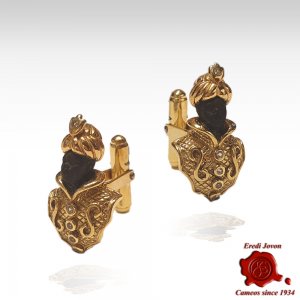 Traditional Moor Cufflinks Silver and Ebony