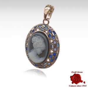 Venice Blue Cameo with Enamel Set 2