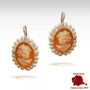 Orecchino Cammeo con Perle in Argento 2