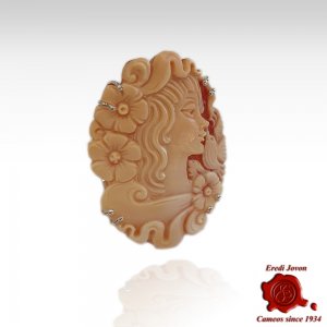 Cameo Brooch Shell Silver Sfioccato 2