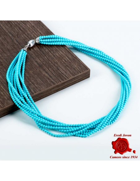 Multi String Turquoise Necklace - 7 Strands
