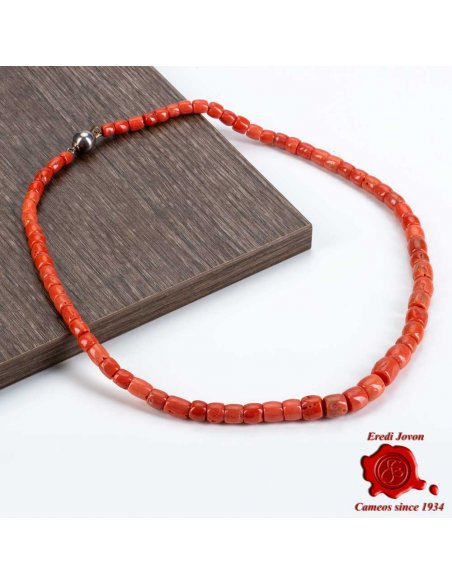Old Red Coral Necklace - Baril Cut