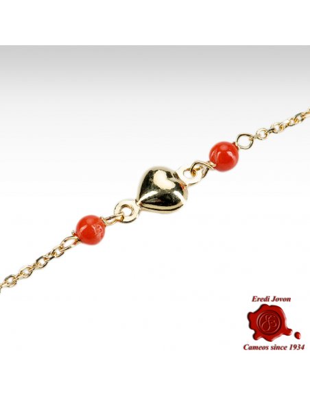 Baby Red Coral Bracelet in Gold