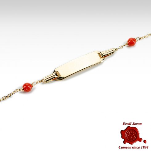 New Born Red Coral Bracelet in Gold