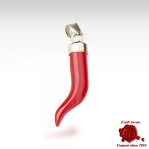 Italian Coral Red Horn "Corno" for Necklace 2