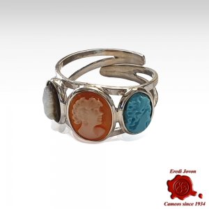 Cameo Ring Primavera Multi Color Silver 2