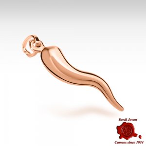 Cornetto Portafortuna in Argento Placcato Oro Rosa 2