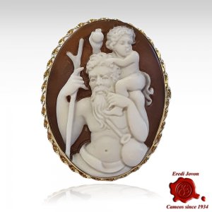 St. Christopher Shell Cameo Gold