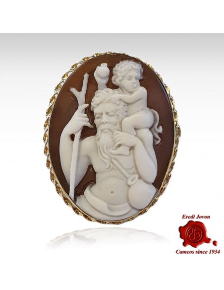 St. Christopher Shell Cameo Gold