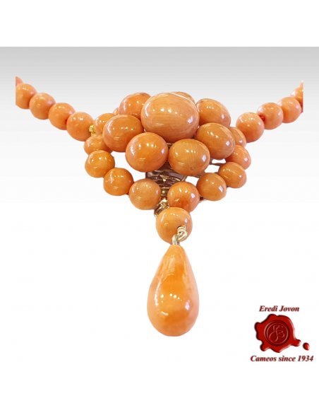 Antique Coral Beads Necklace orange