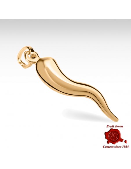 Mens Gold Italian Horn Necklace