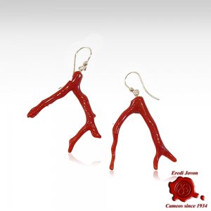 Red Coral Branch Earrings 2