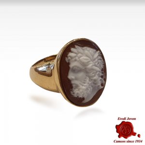 Man Cameo Ring Chevalier Gold Hercules