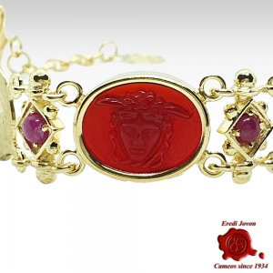 Tagliamonte Red Intaglio Bracelet in Gold - Medusa 2