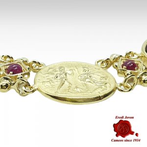Tagliamonte Red Intaglio Collier in Gold - Medusa 2