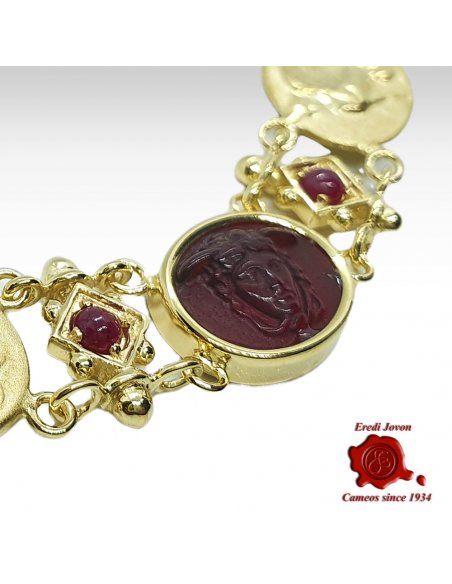 Tagliamonte Red Intaglio Necklace in Gold - Medusa