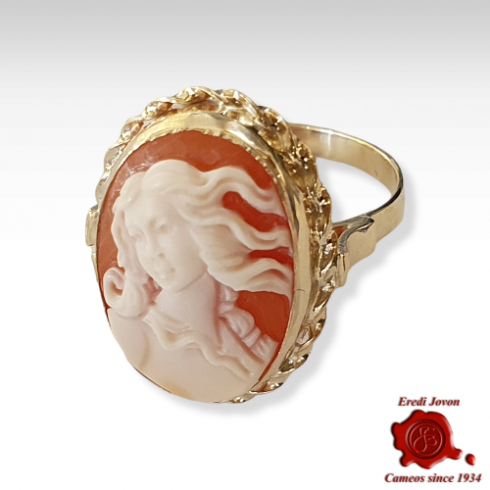 Birth of Venus Cameo Ring Gold