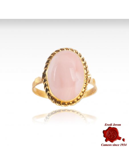 Pink Coral Gold Ring