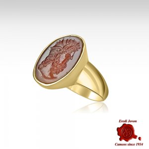 Achilles Stone Signet Ring Gold