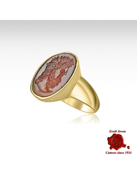 Achilles Stone Signet Ring Gold