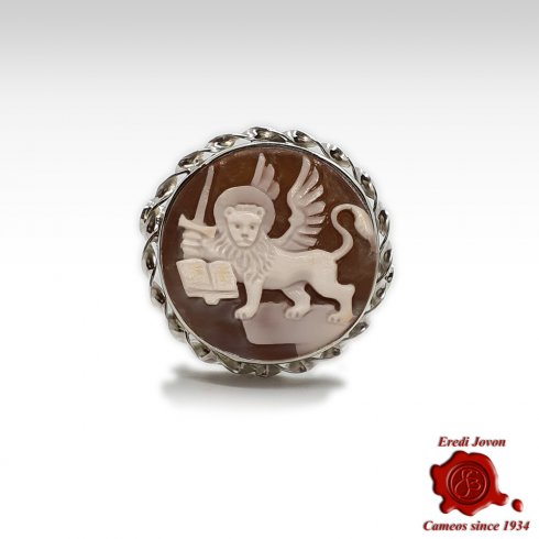 Cameo Ring Winged Lion of Venice