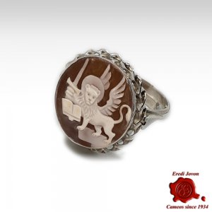 Cameo Ring Winged Lion of Venice 2