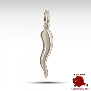 Italian Horn Necklace White Gold 2