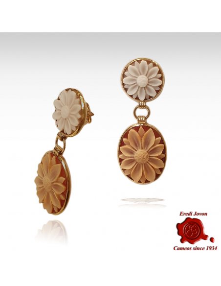 Daisy Double Cameo Earrings