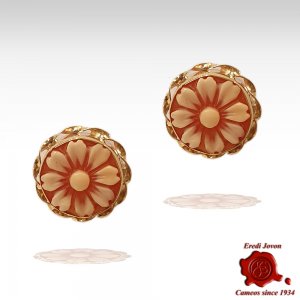 Orecchini Cammeo Margherita in Oro