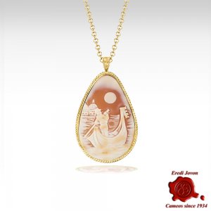 Cameo Venetian Gondola in Gold over Silver