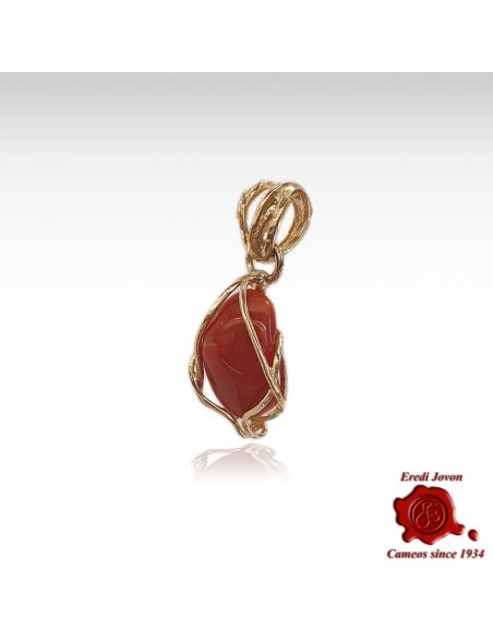 Blood Red Coral Gold Palted
