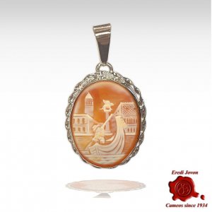 Red Shell Cameo Necklace St. Mark & Gondola
