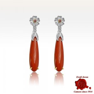 Antique Coral Drop Earrings