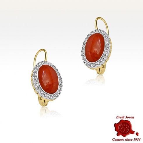 Antique Coral Earrings Gold