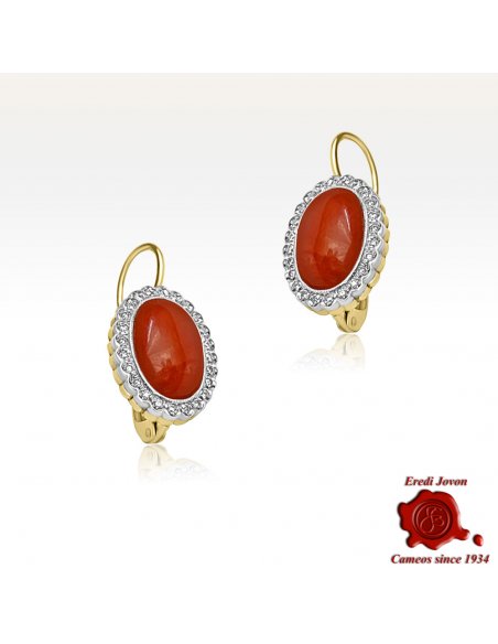 Antique Coral Earrings Gold
