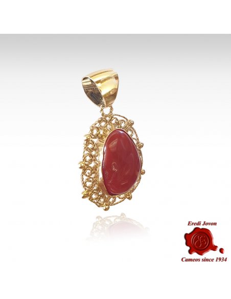 Red Coral Filigree Necklace