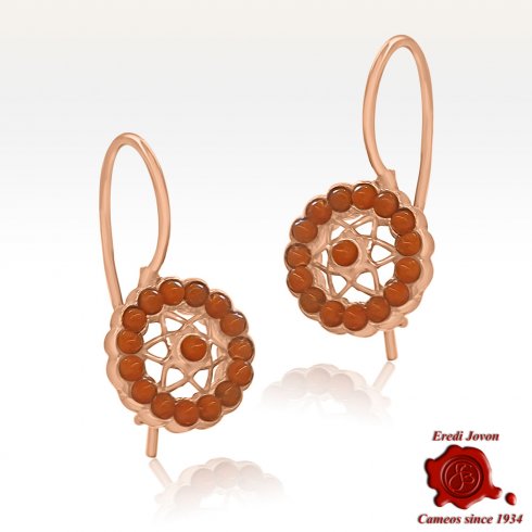 Vintage Dangle Red Coral Earrings