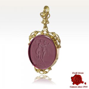 Gold Filigree Pendant with...