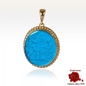 Intaglio Cameo Pendant Gold...