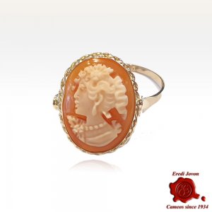 Yellow Gold Cameo Ring Flora 2