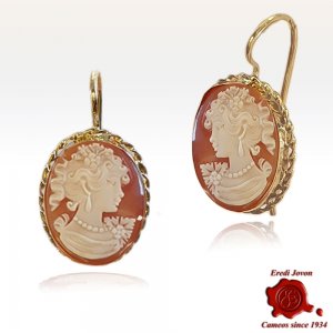 Flora Gold Cameo Earrings... 2