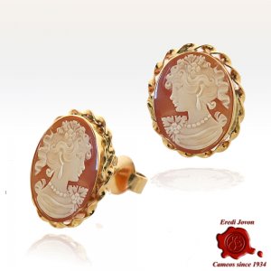 Gold Cameo Earrings 2