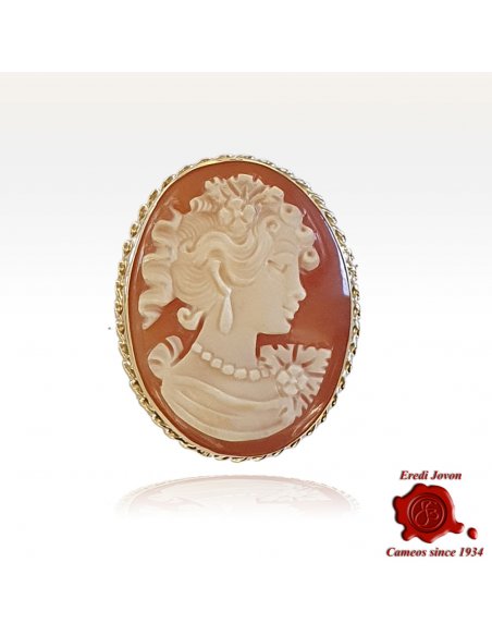Gold Cameo Brooch and Pendant Flora